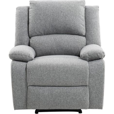 RELAXXO - Fauteuil Relaxation 1 place LEO en Tissu - Gris clair (1/5)