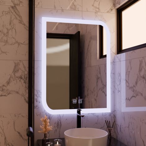 Miroir LED Rectangulaire 14W 60x80 Touch Systeme Desembuage (1/5)