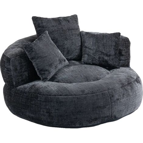Canapé Paresseux, Confort Durable, Design Polyvalent, Noir, Un siège-b (1/2)