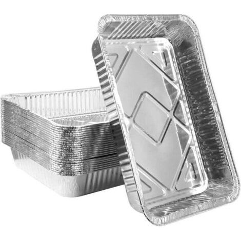 30 Pièces Plateaux de Cuisson en Aluminium, 31 x 21 x 5cm Plats à Rôtir Jetables Va au Congélateur Poêles à Frire pour Service de Repas de Fête Stockage à Emporter Conteneurs de Restauration (1/4)