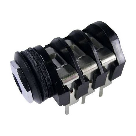 Jack 6.35 mm embase femelle horizontale Cliff CL1330A Nombre de pôles: 3 stéréo noir 1 pc(s) (1/2)