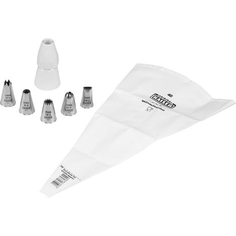 Set sacchetti da pasticceria kaiser bianco 40 cm acciaio inox