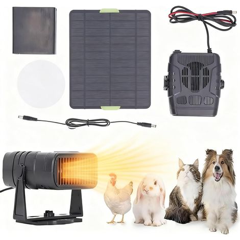 Solar Hühnerstallheizung für Gewächshaus - Kompakte Hühnerstallheizungen für Winter-Haustierhäuser Zubehör, Flächenheizung für Haustiere & Kleintiere Hühner, Enten, Geflügel (1/5)