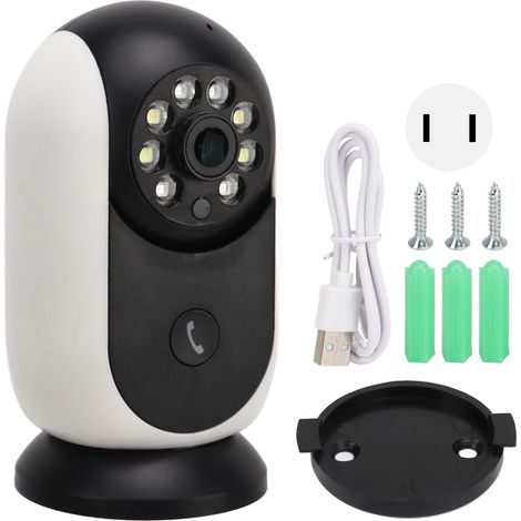 Caméra de surveillance WiFi HD sans fil, moniteur intelligent à distance avec éclairage double source, intercom bidirectionnel pour 390Eyes, prise américaine (1/5)