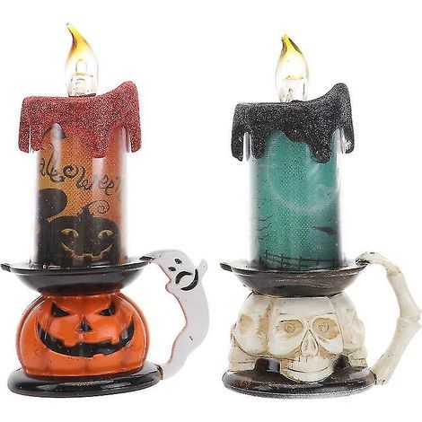 Lot de 2 lampes bougies d'Halloween pour décorations d'Halloween (1/3)