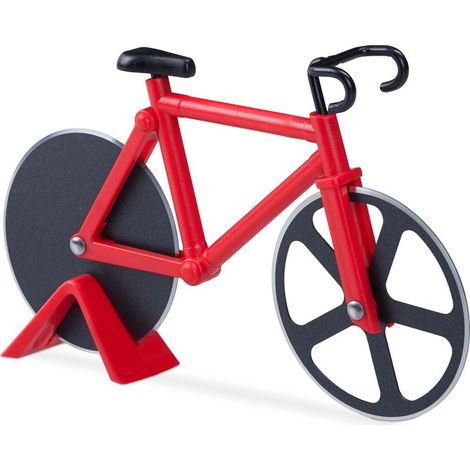 Coupe-pizza vélo , coupe-pizza amusant avec des lames en acier inoxydable, coupe-pizza et pate, rouge (1/5)