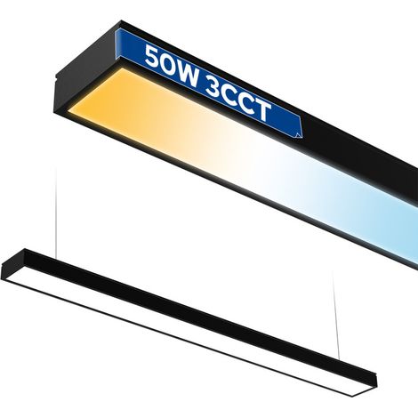 Réglette Linéaire LED 50W FORTIS - 118cm - Noir - 3CCT (3000K-4000K-6400K) - Ultra Puissante 4000lm - Horoz Electric (1/5)