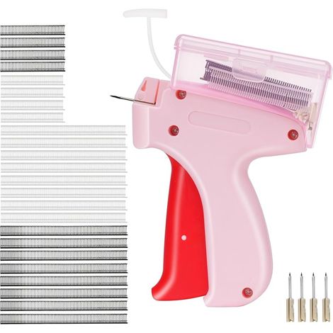 Fixateur rapide pour vêtements - Mini pistolet à coudre - Pistolet d'étiquettes pour vêtements avec 5 aiguilles et boîte de rangement - 2000 aiguilles en plastique (1/5)