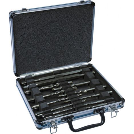 Makita – Coffret de 11 forets béton SDS-PLUS D42400 – 4 forets 110mm Ø 5-8mm – 7 forets 160mm Ø 6-16mm – 1 burin plat 20mm