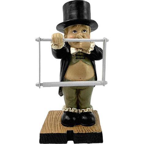 Porte-papier toilette unique, figurines de résine de bouton de toilette 6x3 garçon tenant la statue du majordome de nez avec plateau sculptures modernes décoration intérieure pour table de table (1/5)