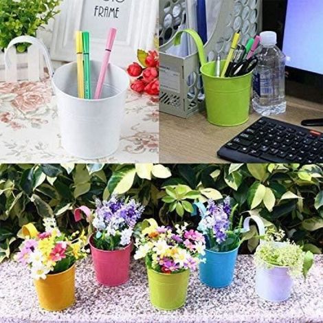 8pcs Pots de Fleurs à Suspendre en métal - pour Jardin, Suspension, Pot de Fleurs, Sans Trou de Vidange - Coloré (1/4)