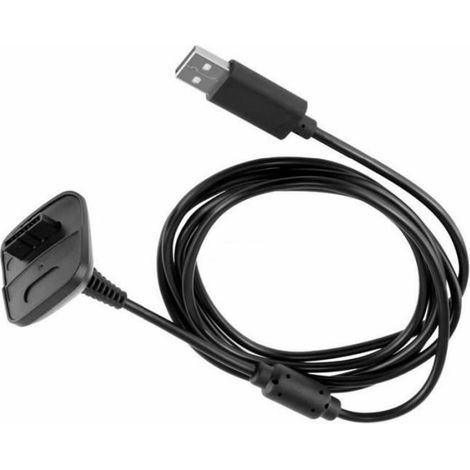 Câble USB - Xbox 360 - Noir - 1,5 m - 2 pcs - Chargeur manette sans fil