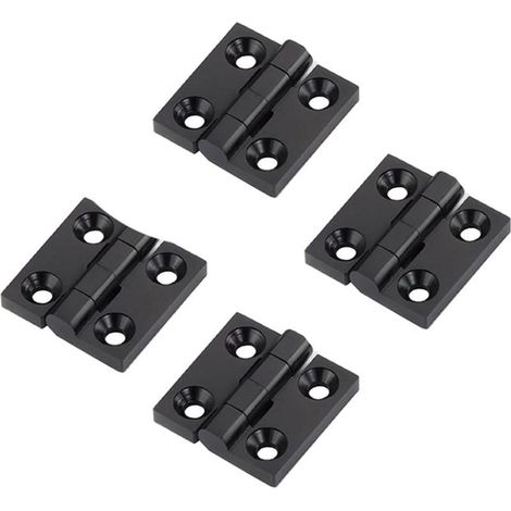 4pcs Black Zinc Alloy Hinges 50 x 50mm Aluminum Door Frame Hinges Installation Kit for 2020 6mm Aluminum Extrusion Profile (1/5)