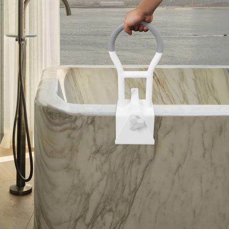 Barre d'appui pour baignoire pour personnes âgées, poignées de salle de bain, blanc, barre d'appui pour l'entrée et la sortie, gris (≥ 8 cm) (1/5)