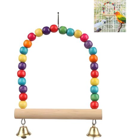 Swing for Parrots, 15 cm x 12 cm Toys Walking Birds, Wooden Swing, Decoration of Small Bird Cages, for Birds (1/5)