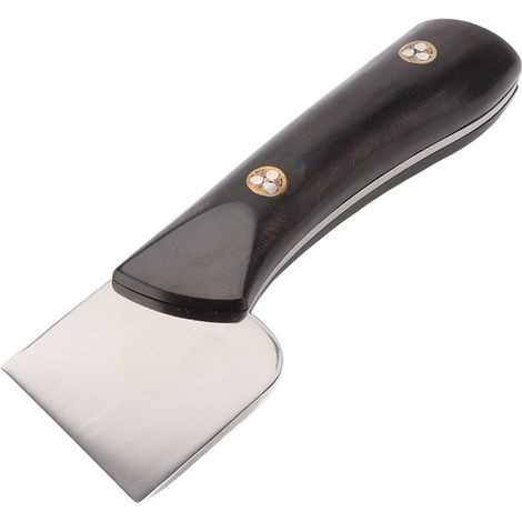 Couteau à refendre cuir acier poudre manche bois santal outil bordage cuir bricolage artisanat (1/5)