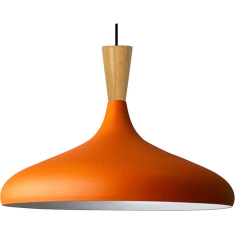 Lampe Suspendue Simple en Orange – Lustre Vintage E27 Ø35 cm pour Salon, Chambre ou Salle à Manger (1/5)