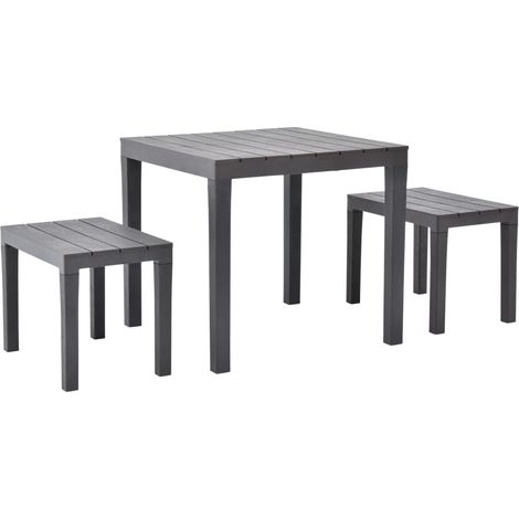 Tavolo da Giardino con 2 Panche Marrone vidaXL