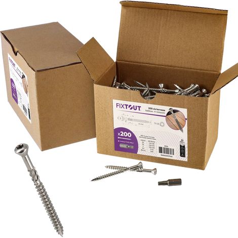 Lot de 400 vis terrasse en Inox A2 - Empreinte Torx 25 à tête réduite crantée - Diamètre 5mm - Longueur 50 mm - Diamètre 5 mm (1/6)