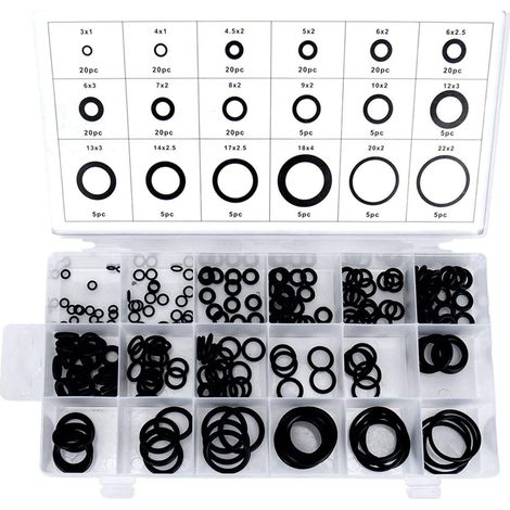 Lot de 225 joints toriques - Assortiment de 18 tailles différentes - 3-22 mm (1/5)