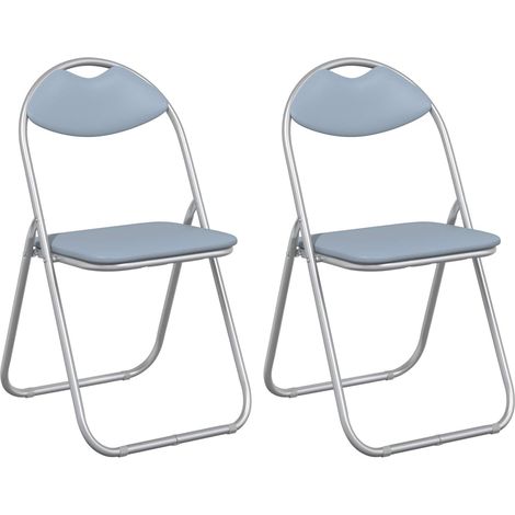 Klappstuhl 2 pcs Grau 48 x 43,5 x 81 cm Kunstleder vidaXL
