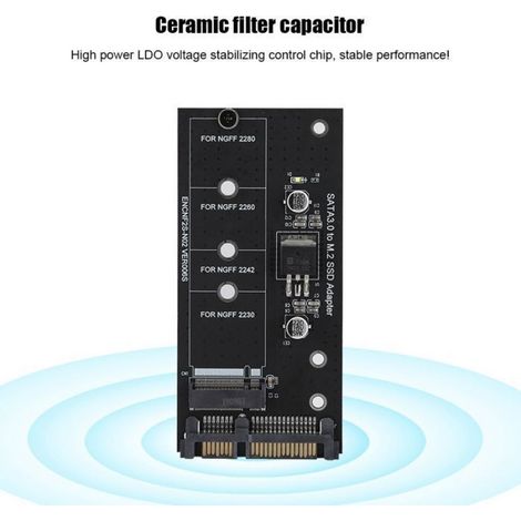 Adaptateur Disque Dur - M2 NGFF SATA vers SATA 22 Broches - Pour Carte Mère - 1 Pièce (1/4)