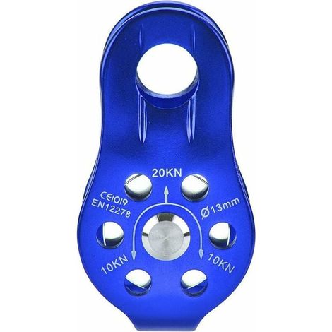 Polea de cuerda giratoria única de alta resistencia de 20kN, equipo de rescate arborista para escalada de árboles fijos, polea única para rappel (1/5)