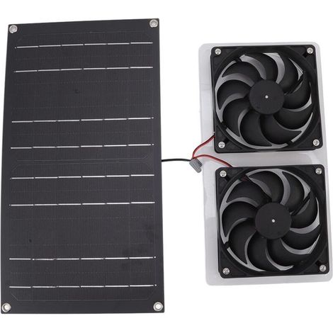 Kit de Ventilateur à Panneau Solaire 100W, Double Ventilateur, étanche IP67, Faible Bruit, Large Application, Ventilateur à énergie Solaire pour Maison d'animaux Domestiques A (1/5)