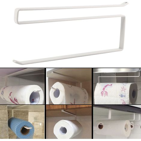 Porte-rouleau de papier essuie-tout suspendu sous meuble, en métal inoxydable, organisateur de rangement de cuisine (1/5)