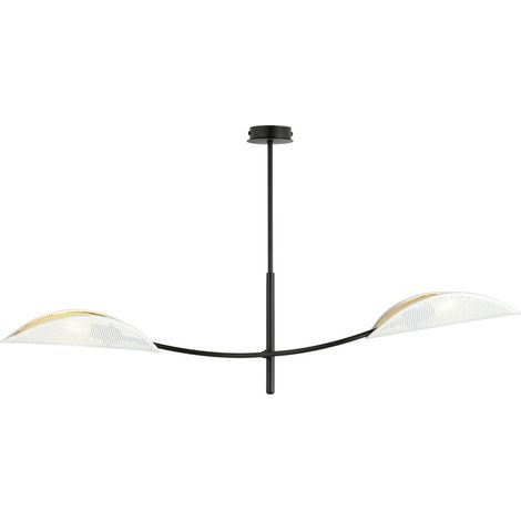 Plafonnier Emibig Lotus 2 noir/blanc/or, 2xE14 103cm (1/5)