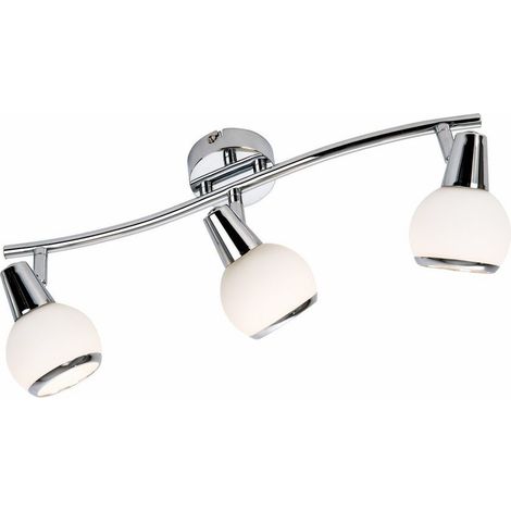 Plafonnier chrome 3 spots orientables E14 40W Reality