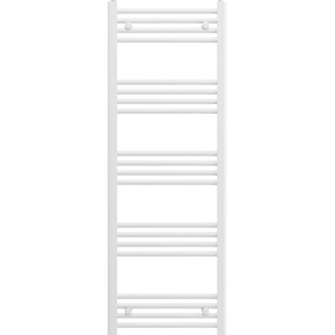 Radiateur Sèche-Serviettes Salle de Bain Granitan Breno 50x140 cm Blanc Électrique et Eau Chaude 20 Barres 546W (1/4)