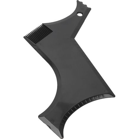 Kit de modelage de barbe en plastique noir, gabarit de coupe pour contours et ligne de barbe, outil de coiffure et de précision pour homme (1/5)