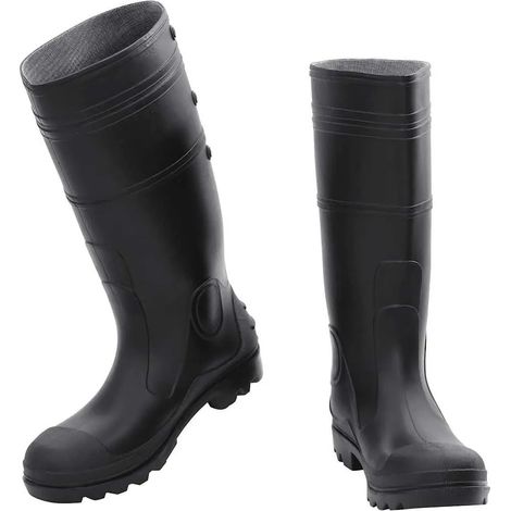 Bottes en caoutchouc noir, pointure 42, PVC (1/5)
