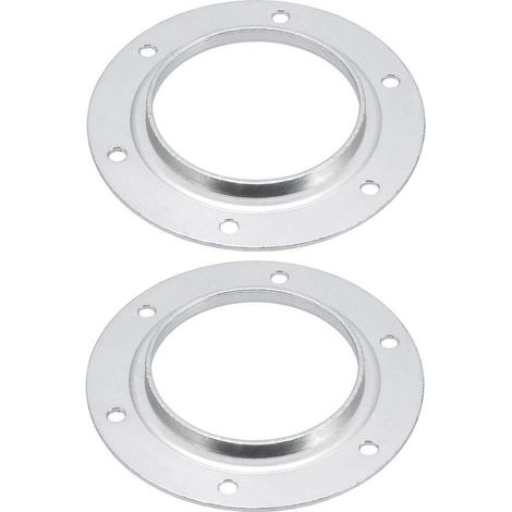 2x Plaque de fixation ronde pour pied de table int. 64mm ext. 105mm en acier à visser Bride Adaptateur Couronne Connecteur Collerette Meuble Support (1/2)