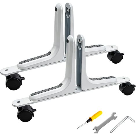 2 Pièces Support D'écran de Séparation,avec Roues à 360 Degrés,Largeur Réglable,pour Hôtel, Maison, Bureau,Blanc (1/5)