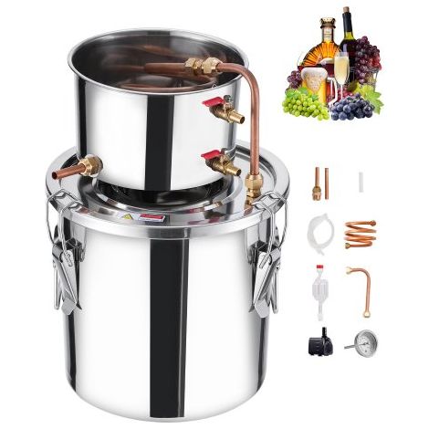 Distillateur Alambic 11 - 4 L Chaudière à Spiritueux en Inox avec (1/5)