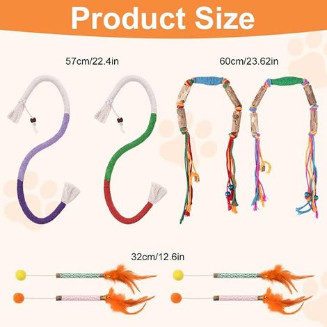Cat Toy, Cat Bite Toy, Chew Ropes for Cats and Catnip Toy, Toys Chew Stick for Indoor Teeth Grinding and Teeth Cleaning (1/4)