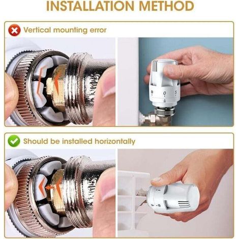 Lot de 4 Tête Thermostatique, Robinet Thermostatique Radiateur, Tete Thermostatique Radiateur, Valve de Radiateur Thermostatique M30 x 1,5 (1/3)