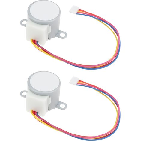 2 Pièces Moteur Pas à Pas 5 V 4 Phases 5 Fils 24 x 19 mm Compatible avec 24BYJ48-394B Compatible avec ULN2003 pour Ventilateur Four Éclairage (1/5)