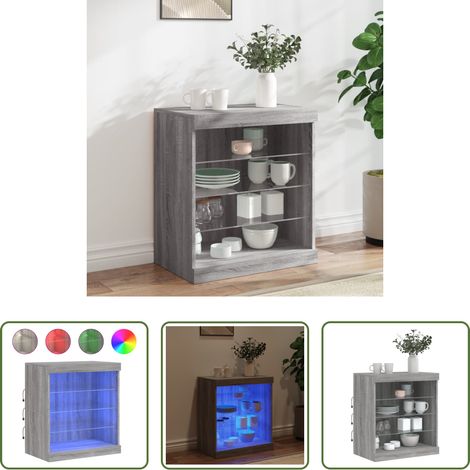 Sideboard -  Sideboard mit LED-Leuchten Grau Sonoma 60,5x37x67 cm (1/5)