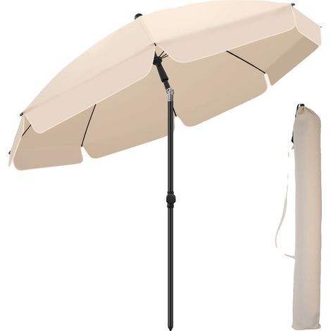 Ombrellone da giardino, protezione UV, ombrellone portatile per esterni, beige (1/2)