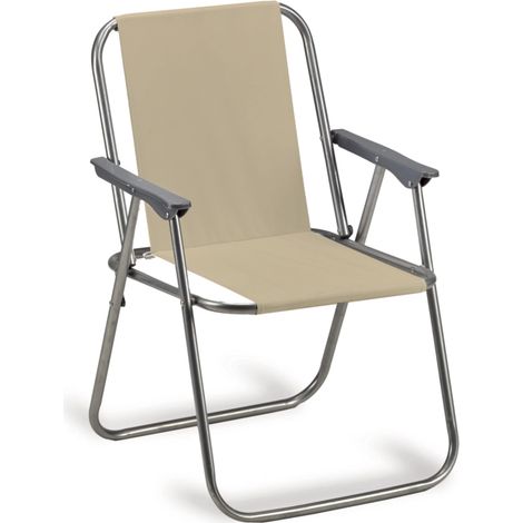 sedia da giardino essenza "relax" in acciaio e pvc beige 53x47x76 cm