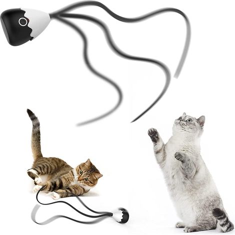 Gioco interattivo per gatti da interno, con movimenti automatici irregolari e coda da preda realistica, in silicone, ricaricabile 2 in 1. (1/4)