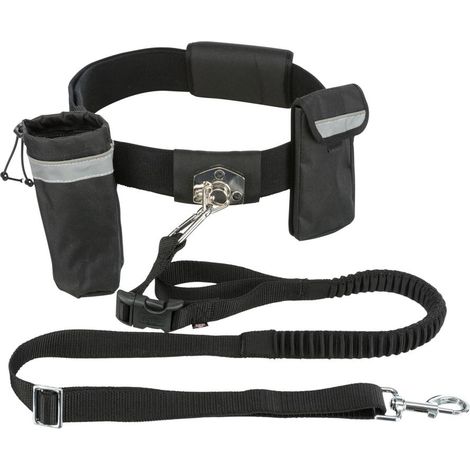 Cintura Ventral Nera Trixie con Guinzaglio Estensibile Sport (1/5)