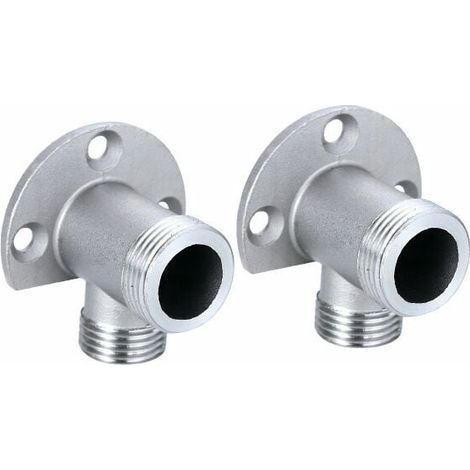 Kit d'installation pour système de douche extérieure qui relie les tuyaux aux robinets exposés. Mitigeur thermostatique. (1/5)