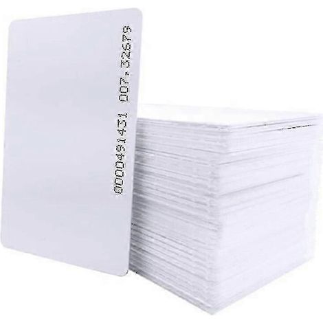 Cartes de proximité RFID 125 kHz TK4100, 100 cartes par paquet, pour le contrôle d'accès et la gestion du temps de présence, matériau PVC blanc. (1/5)