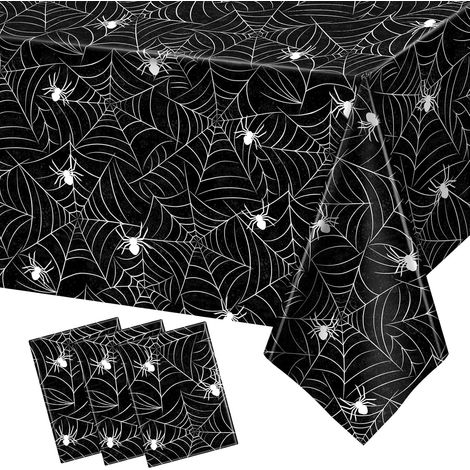 Nappe rectangulaire d'Halloween (lot de 3) - Décorations de fête d'Halloween - 137 x 274 cm - Nappe en plastique jetable (1/5)
