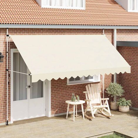 Auvent manuel rétractable 400 cm Crème (1/5)