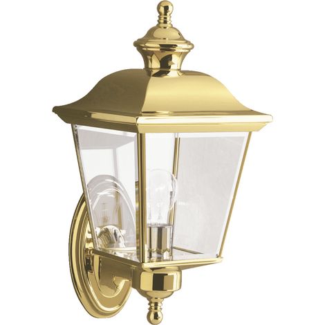 Elstead Bay Shore - 1 Lanterna da Parete da Esterno Media Luce Ottone Lucido IP44, E27